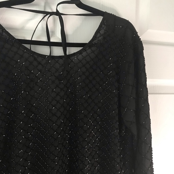 Needle & Thread black embellished hand beaded long tunic top size 8 - Picture 3 of 13